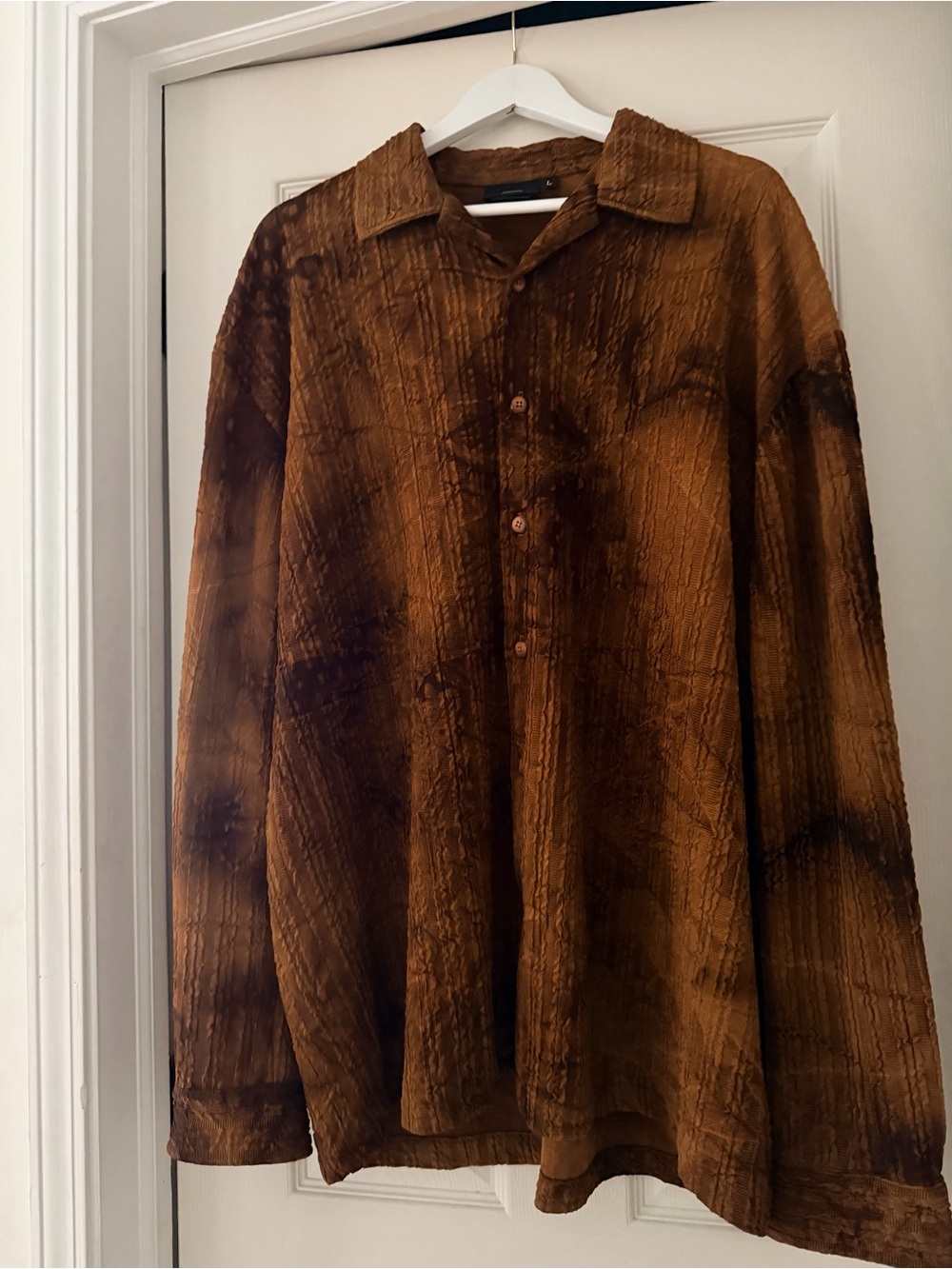 Brown & Coffee Relaxed Button-Up Over Shirt